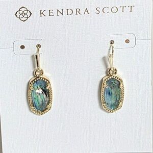 Kendra Scott Gold Earrings with Iridescent Accents